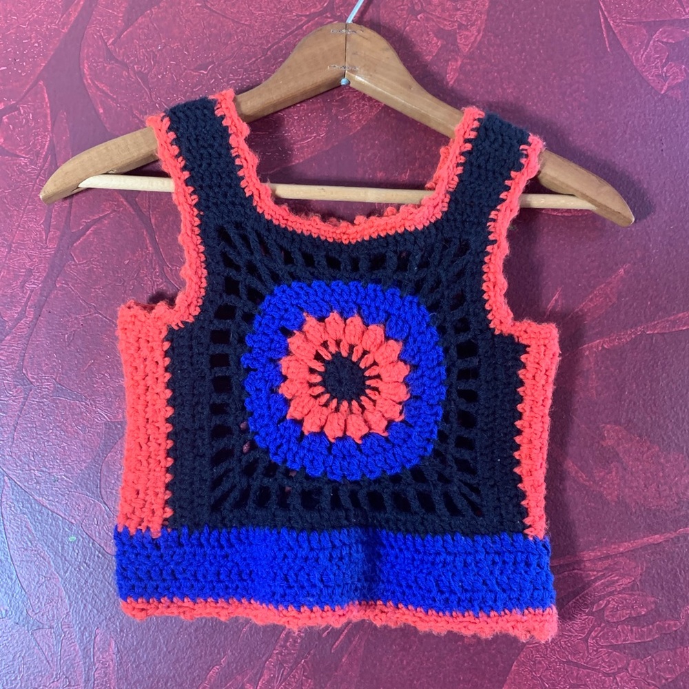 Vintage crocheted hippy top